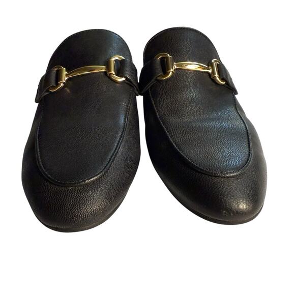 Steve Madden Macrae Womens Black Pebbled Leather Horsebit Mule Loafer Shoes 7M - Picture 2 of 9